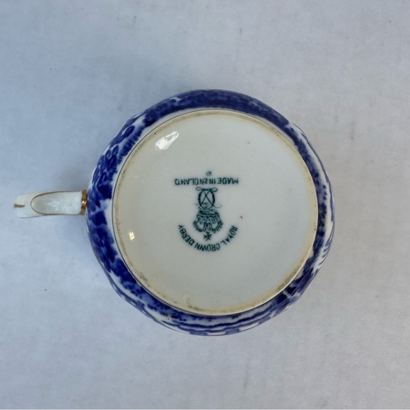 Royal Crown Derby Tea Cup & Saucer Vintage Mikado England Blue & White Gold Rim - Picture 11 of 14